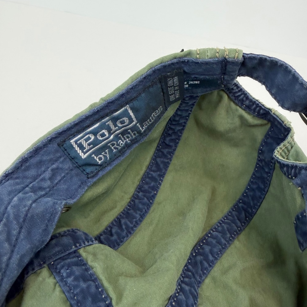 Polo Ralph Lauren Summer Hat Cap One Size Green Strapback Pony Vintage - Picture 6 of 9